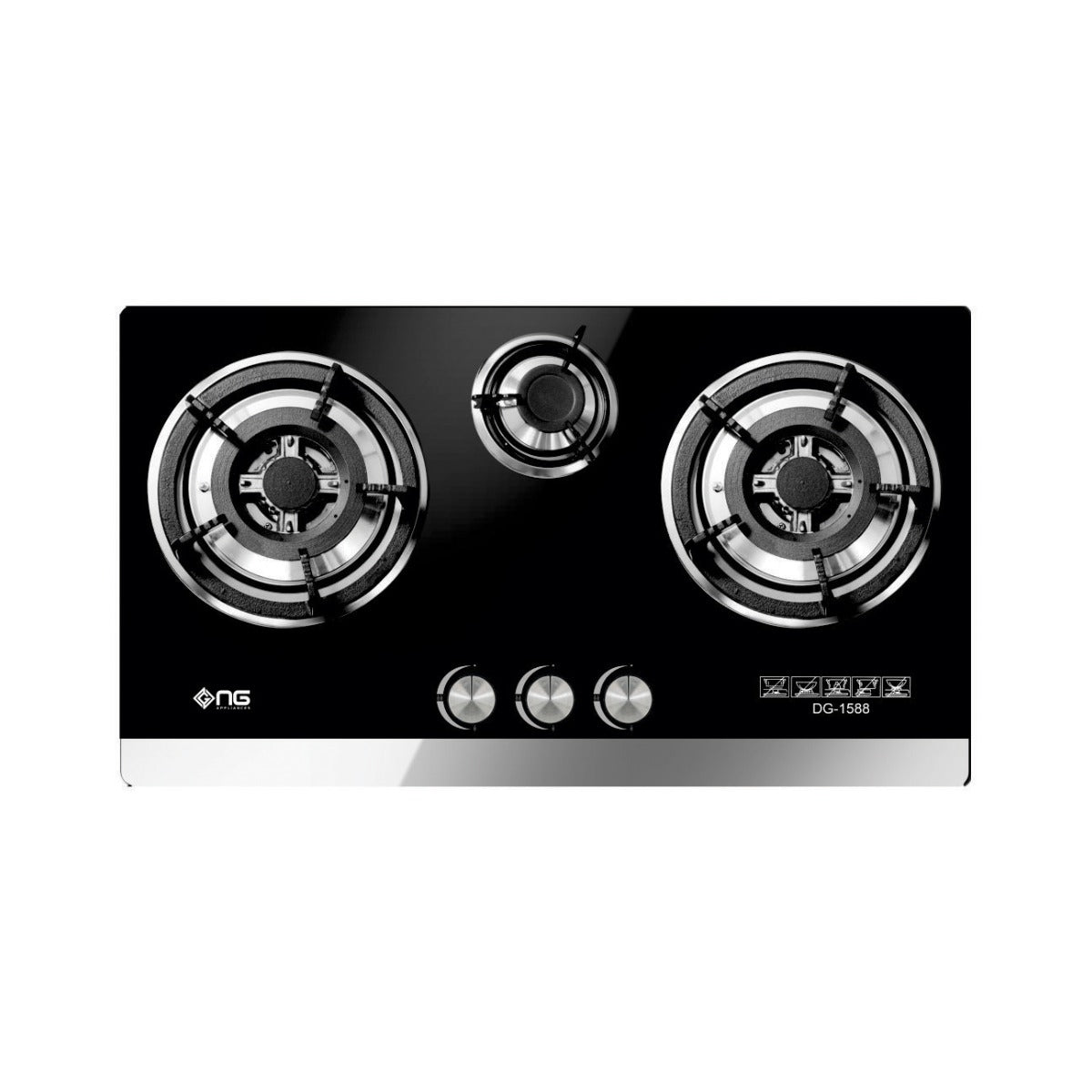 Nasgas 3 Burners Glass Kitchen Hob DG-GN3