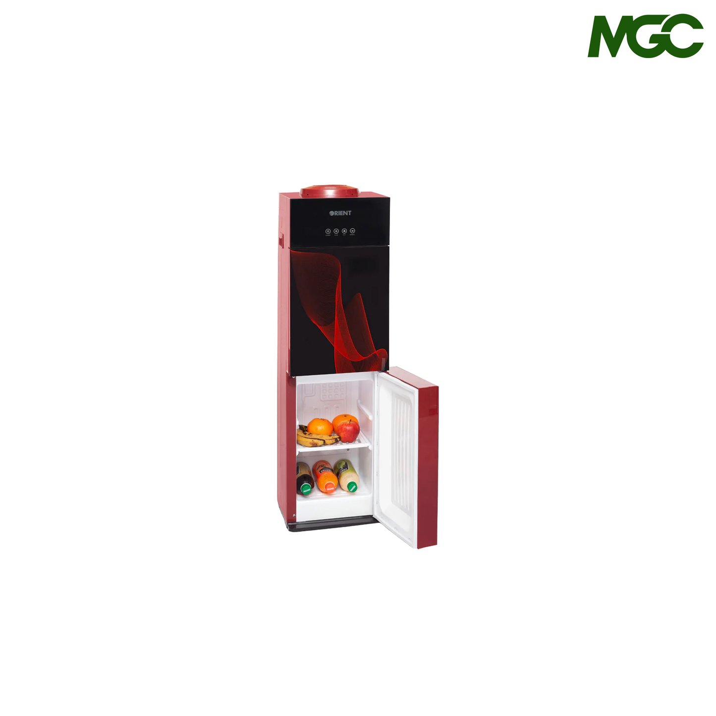 Orient Crystal 3 Taps Red Glass Door Water Dispenser